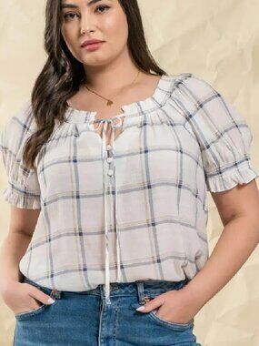 NWT Curvy Peasant Blouse